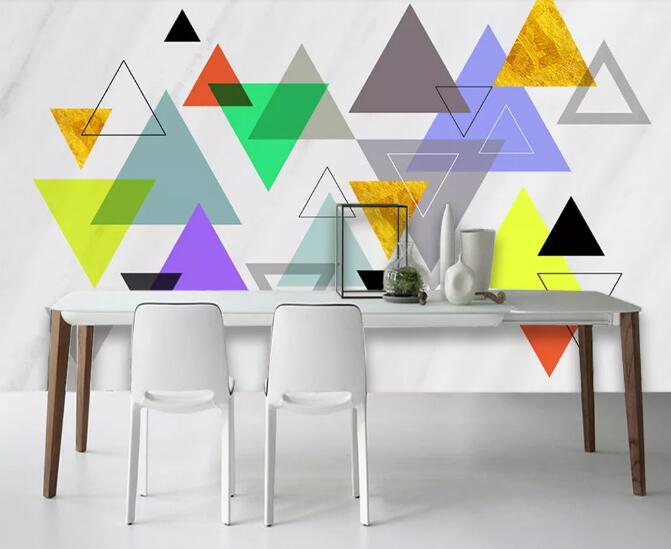 3D Colored Triangle WC1063 Wall Murals