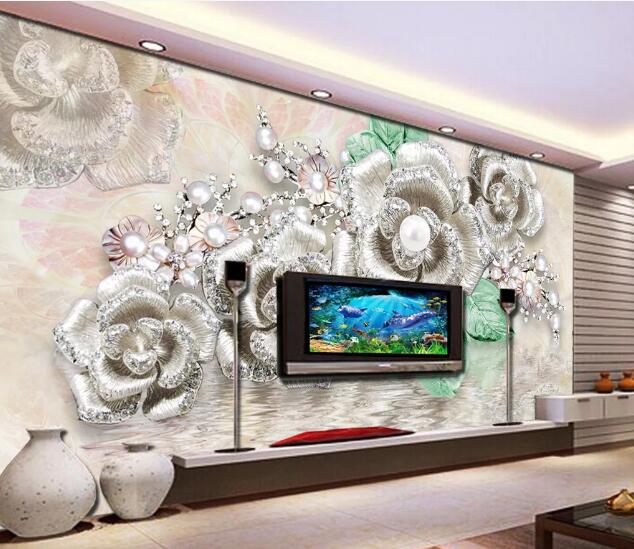 3D Platinum Rose WC970 Wall Murals