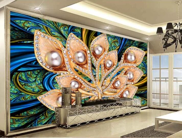 3D Pearl Flower WC264 Wall Murals