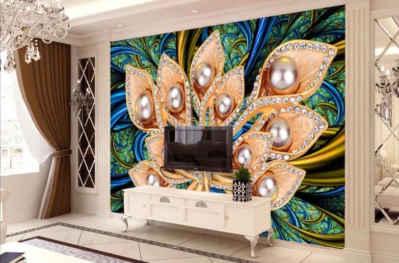 3D Pearl Flower WC264 Wall Murals