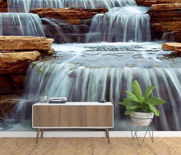 3D Small Waterfall WC138 Wall Murals