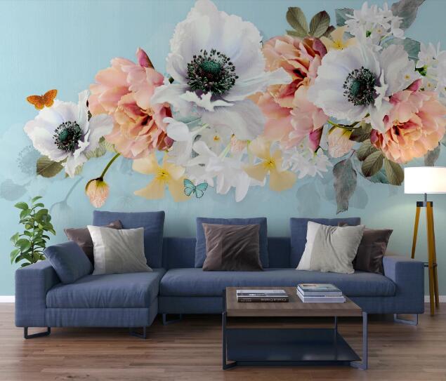 3D Red Peony WC1499 Wall Murals