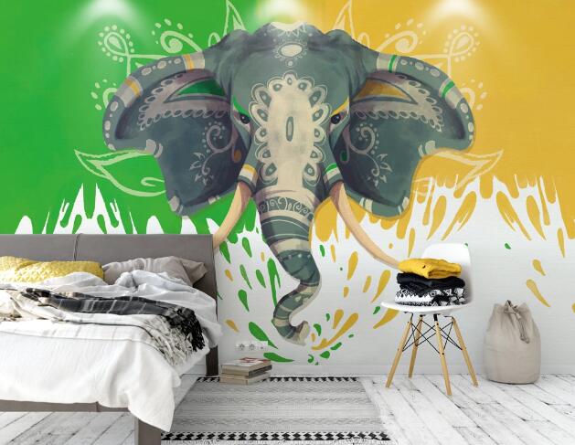 3D Totem Elephant WC654 Wall Murals