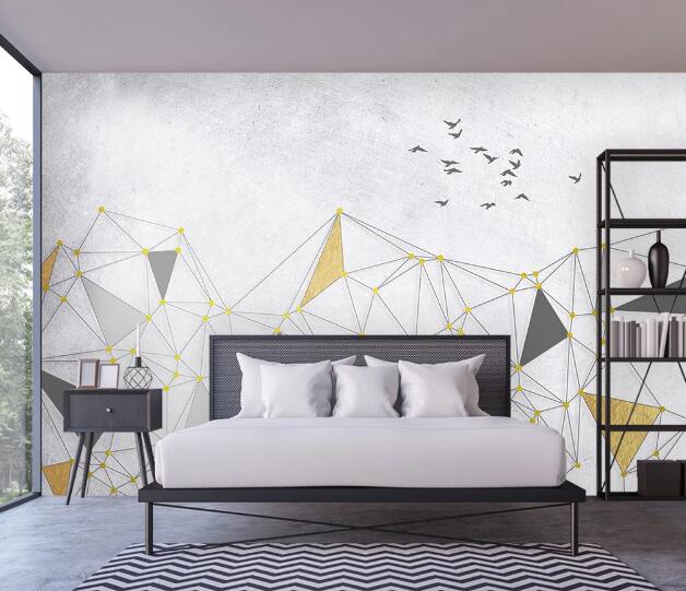 3D Golden Triangle WC1466 Wall Murals