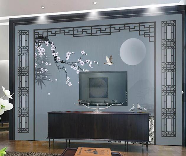 3D Moon Stone Flower WC2278 Wall Murals