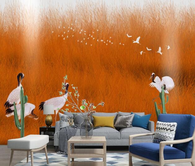 3D Crane Dove WC1797 Wall Murals