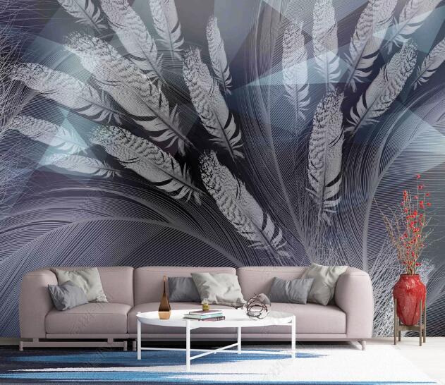 3D Transparent Feather WC1482 Wall Murals