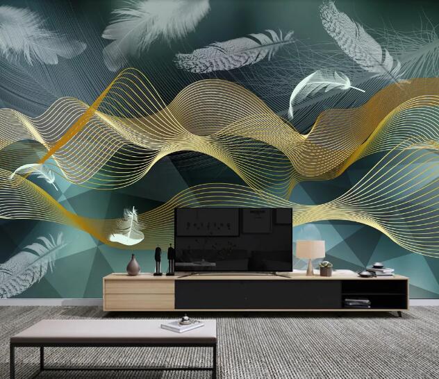 3D Swan Feather WC1472 Wall Murals