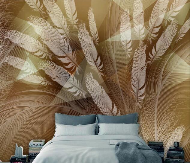 3D Feather Pattern WC1497 Wall Murals