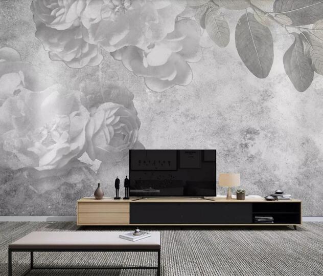 3D White Peony WC1361 Wall Murals
