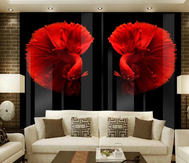 3D Red Goldfish WC1183 Wall Murals