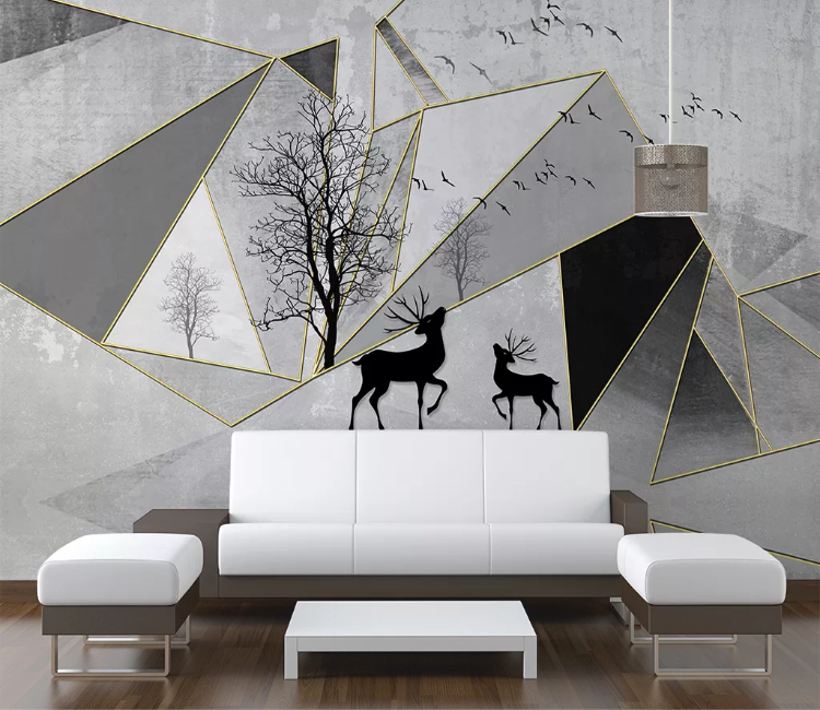 3D Black Elegant Deer WC1978 Wall Murals