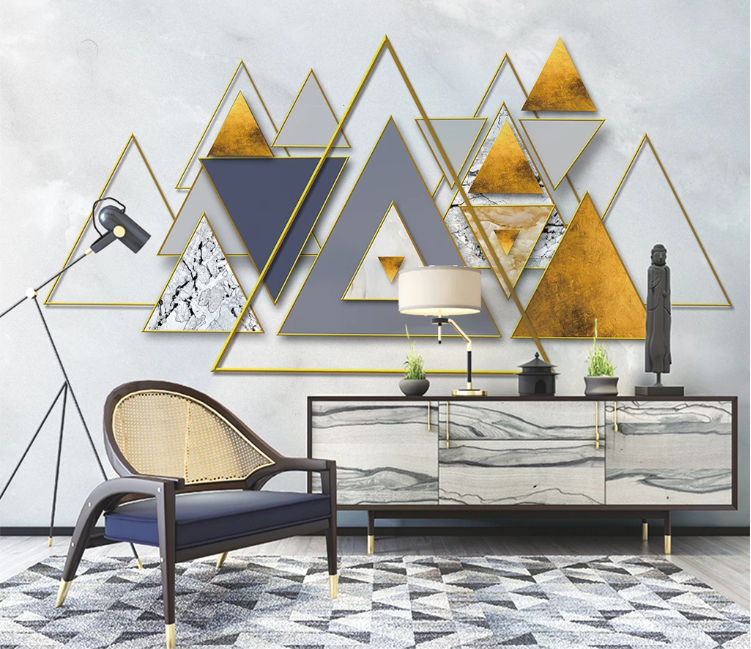 3D Triangle Brick WC1977 Wall Murals