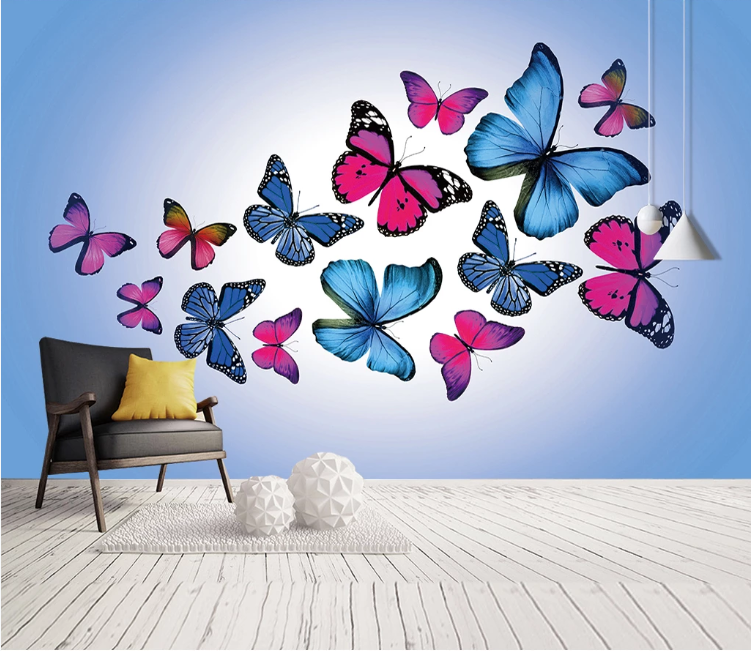 3D Blue Butterfly WC1839 Wall Murals