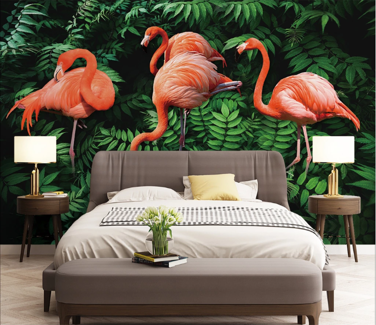 3D Flamingo Plant WC1723 Wall Murals