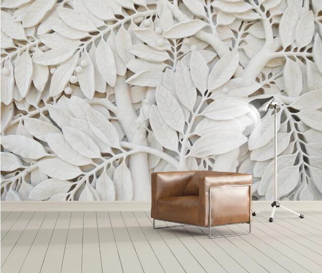 3D Carving Leaves WC935 Wall Murals