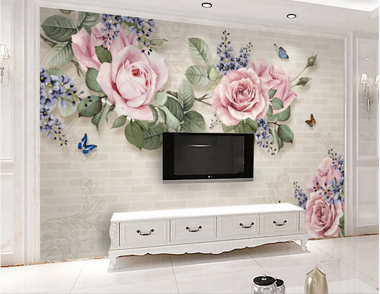 3D Rose butterfly WC621 Wall Murals