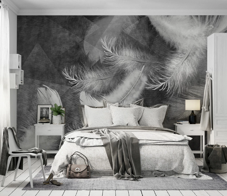 3D Misty Feathers WC2664 Wall Murals