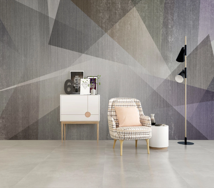 3D Purple Triangle WC2602 Wall Murals
