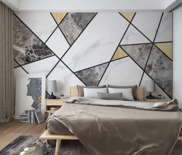 3D White Slate WC2595 Wall Murals