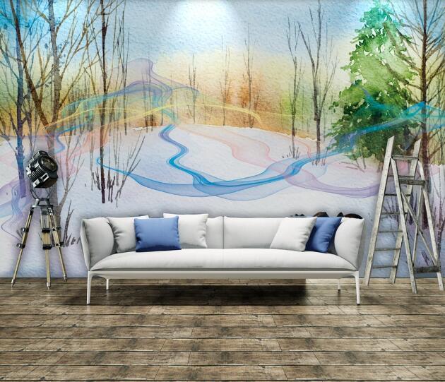 3D Snow Forest WC1244 Wall Murals