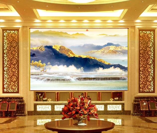 3D River Fawn WC2222 Wall Murals