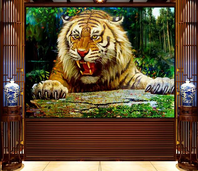 3D Tiger Fangs WC1446 Wall Murals