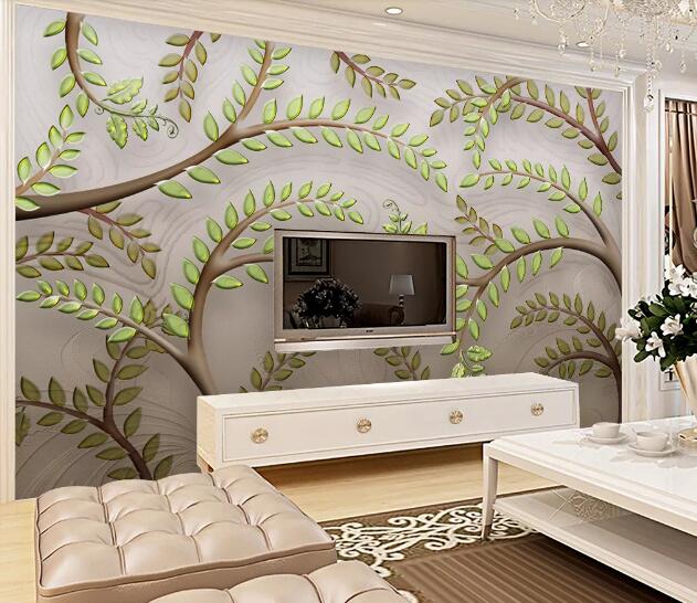3D Leaf Decoration WC1438 Wall Murals