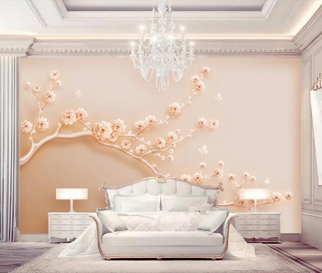 3D Pink Flower Branch WC1209 Wall Murals