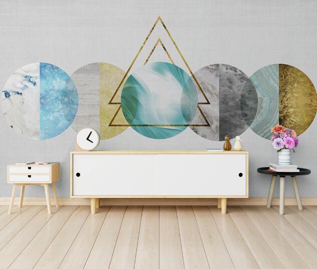 3D Round Marble WC1037 Wall Murals