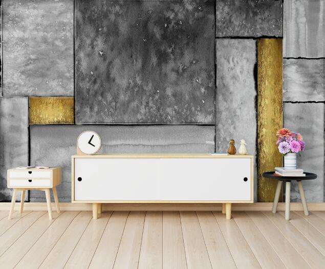 3D Black Square WC991 Wall Murals