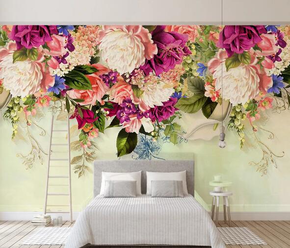 3D Blooming Peony WC1338 Wall Murals