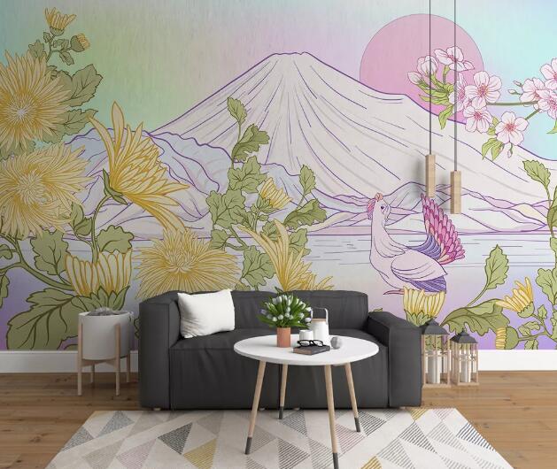 3D Chrysanthemum Chicken WC1292 Wall Murals