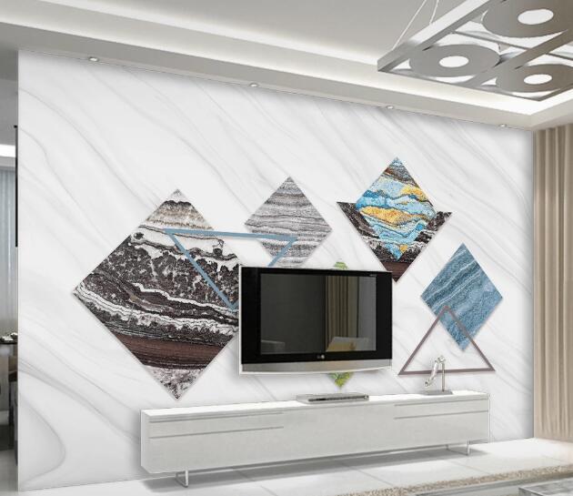 3D Square Mountain WC2741 Wall Murals