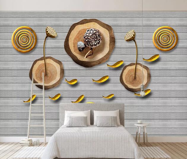 3D Lotus Seed WC1508 Wall Murals