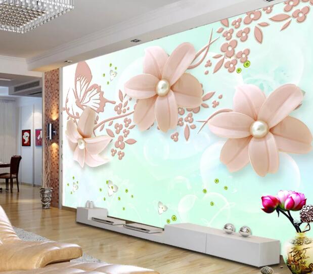 3D Pink Flower WC1589 Wall Murals