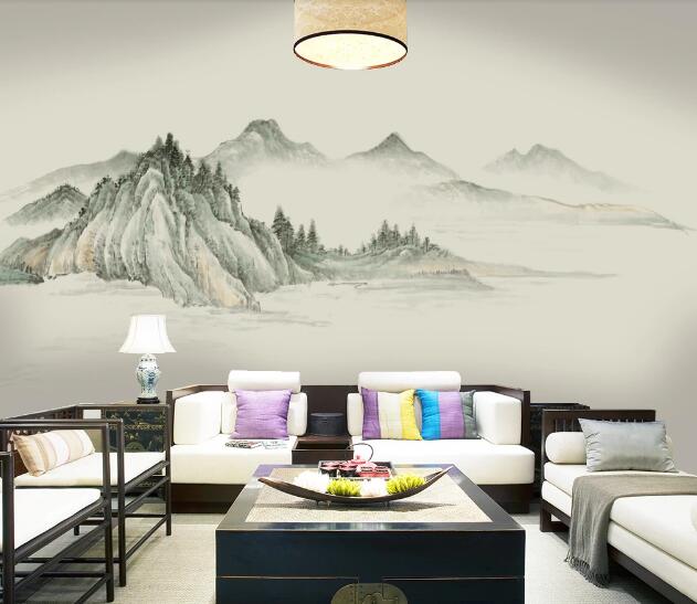 3D Small Mountain WC1387 Wall Murals