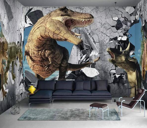 3D Ferocious Dinosaur WC1326 Wall Murals