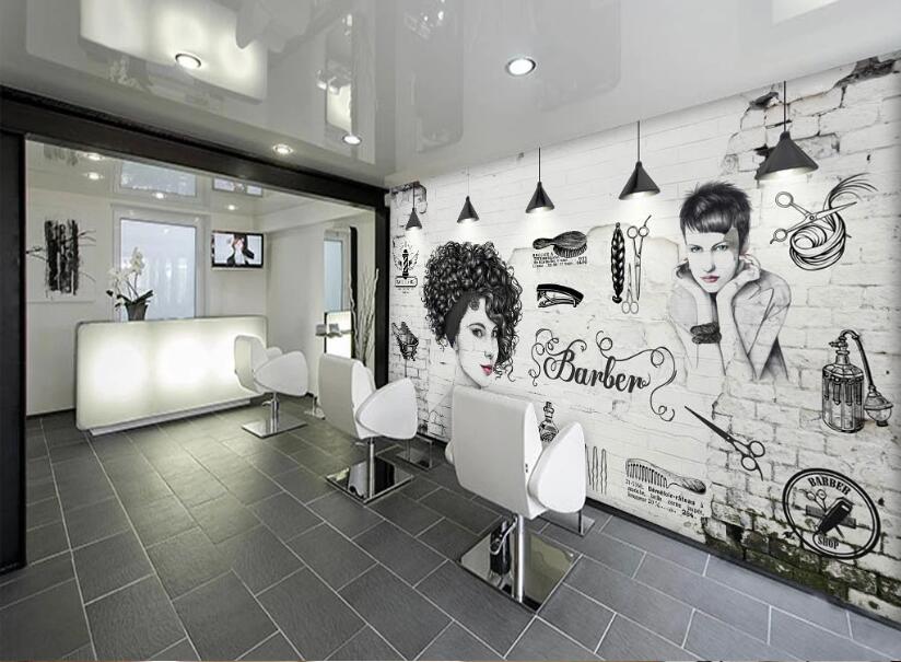 3D Curly Girl 1560 Wall Murals