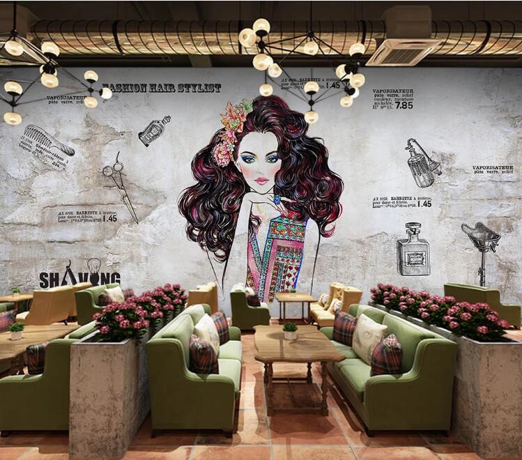 3D Flower Girl 1575 Wall Murals