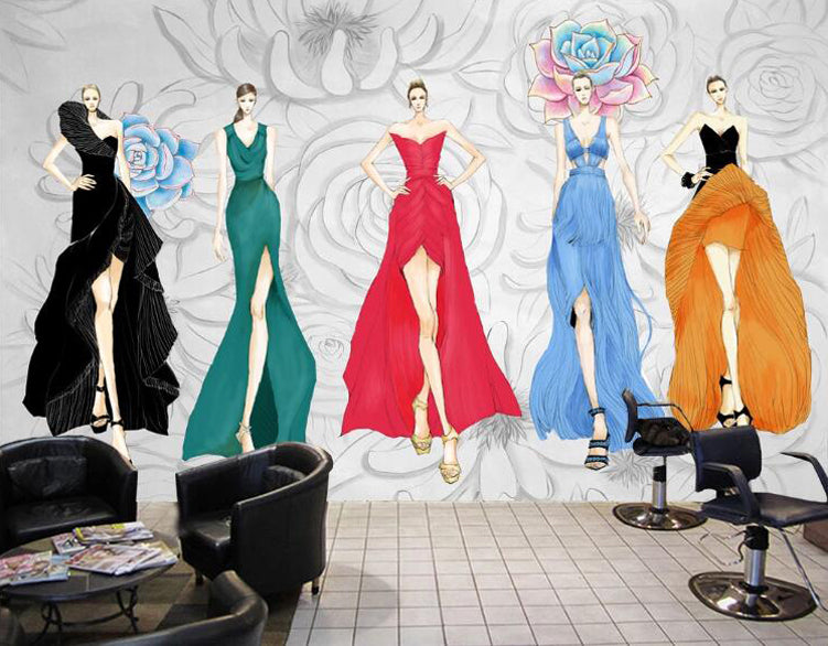 3D Colorful Dress 1599 Wall Murals