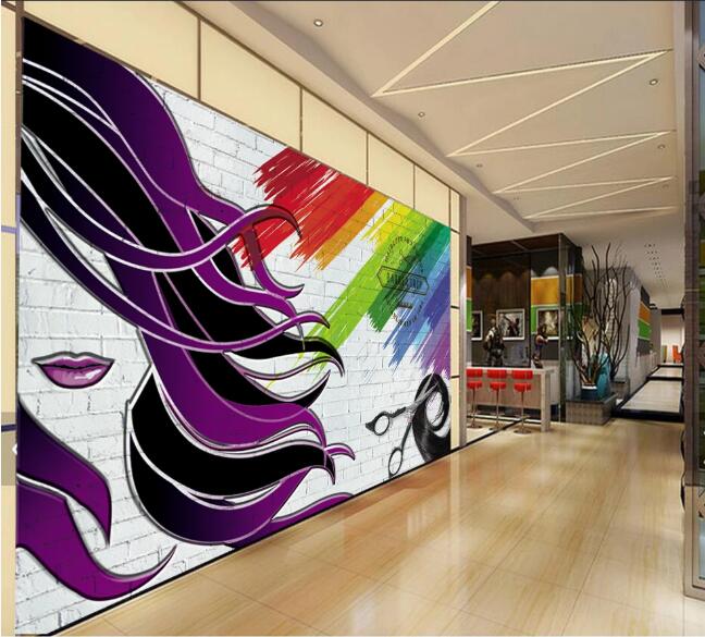 3D Purple Hair 1522 Wall Murals