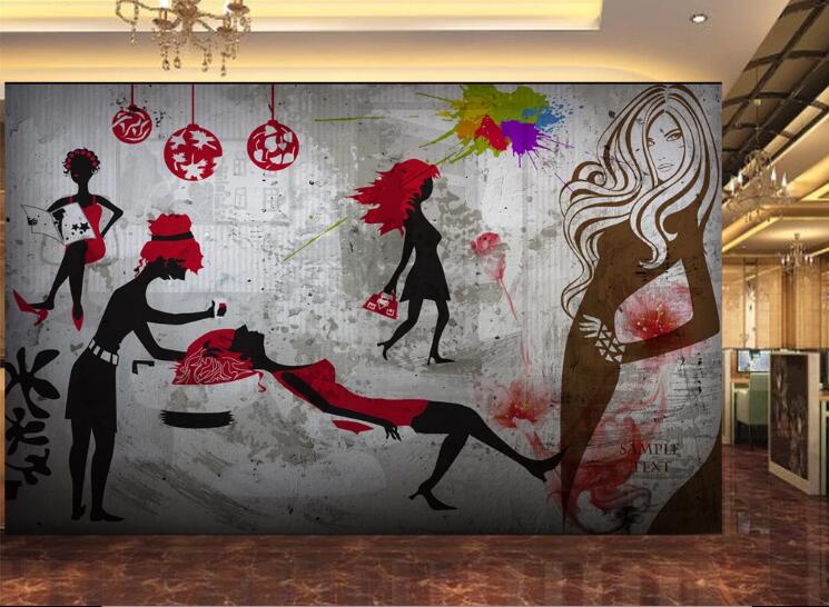 3D Red Hair 1517 Wall Murals