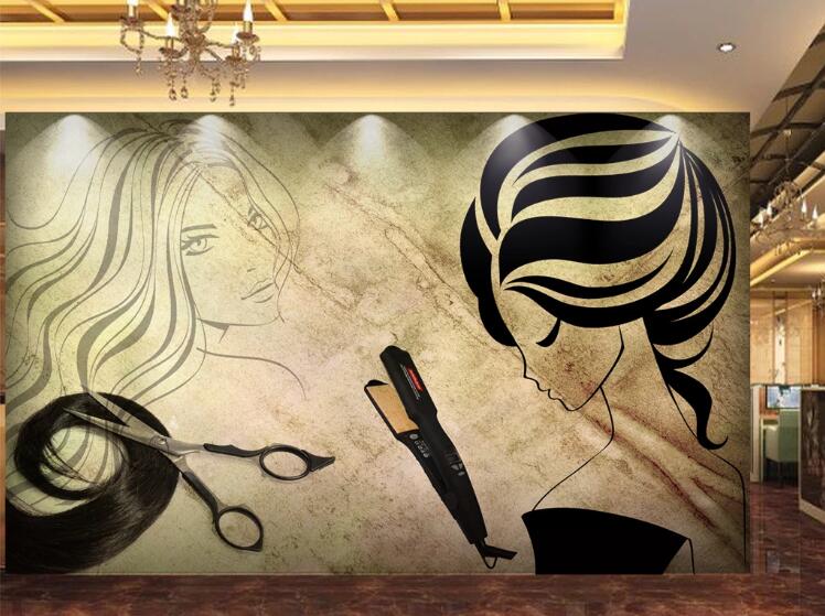 3D Black Scissors 1530 Wall Murals