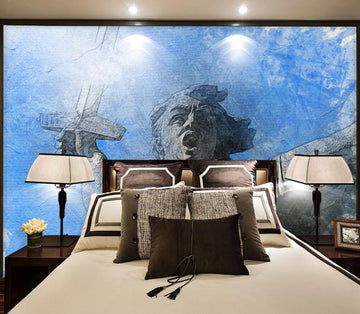 3D Grey Historical Statue 1744 Wall Murals