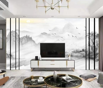 3D Light Ink Flying Birds 1698 Wall Murals