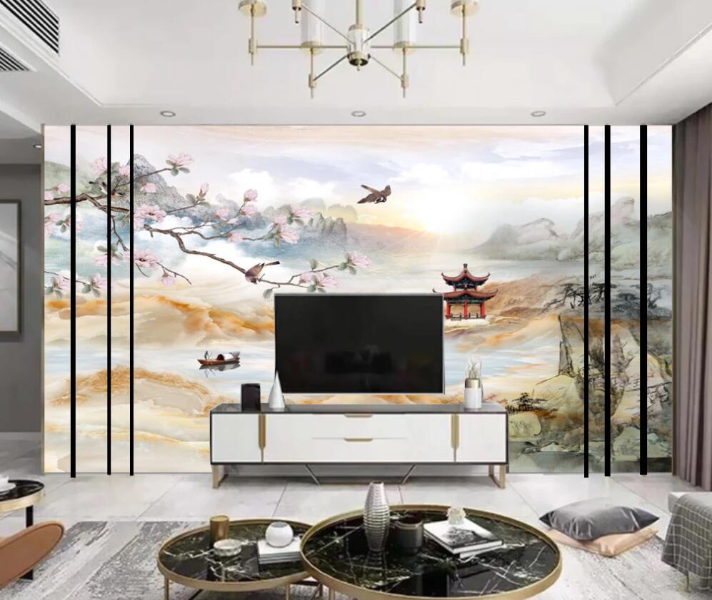 3D Wonderland With Golden Ornament 1697 Wall Murals
