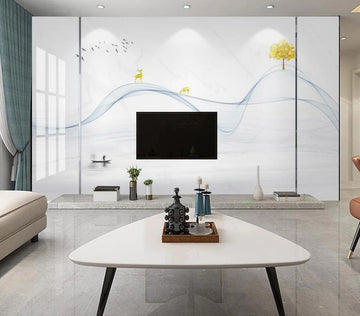 3D Thin Blue Ribbon 1687 Wall Murals