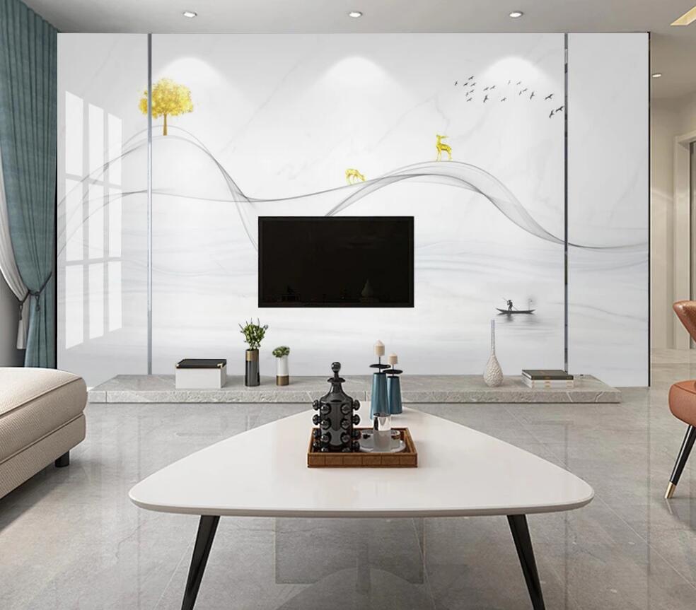 3D Thin And Elegant Light Ink Ribbon 1682 Wall Murals