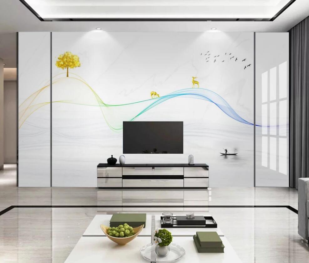 3D Thin Two-color Ribbon Handover 1681 Wall Murals